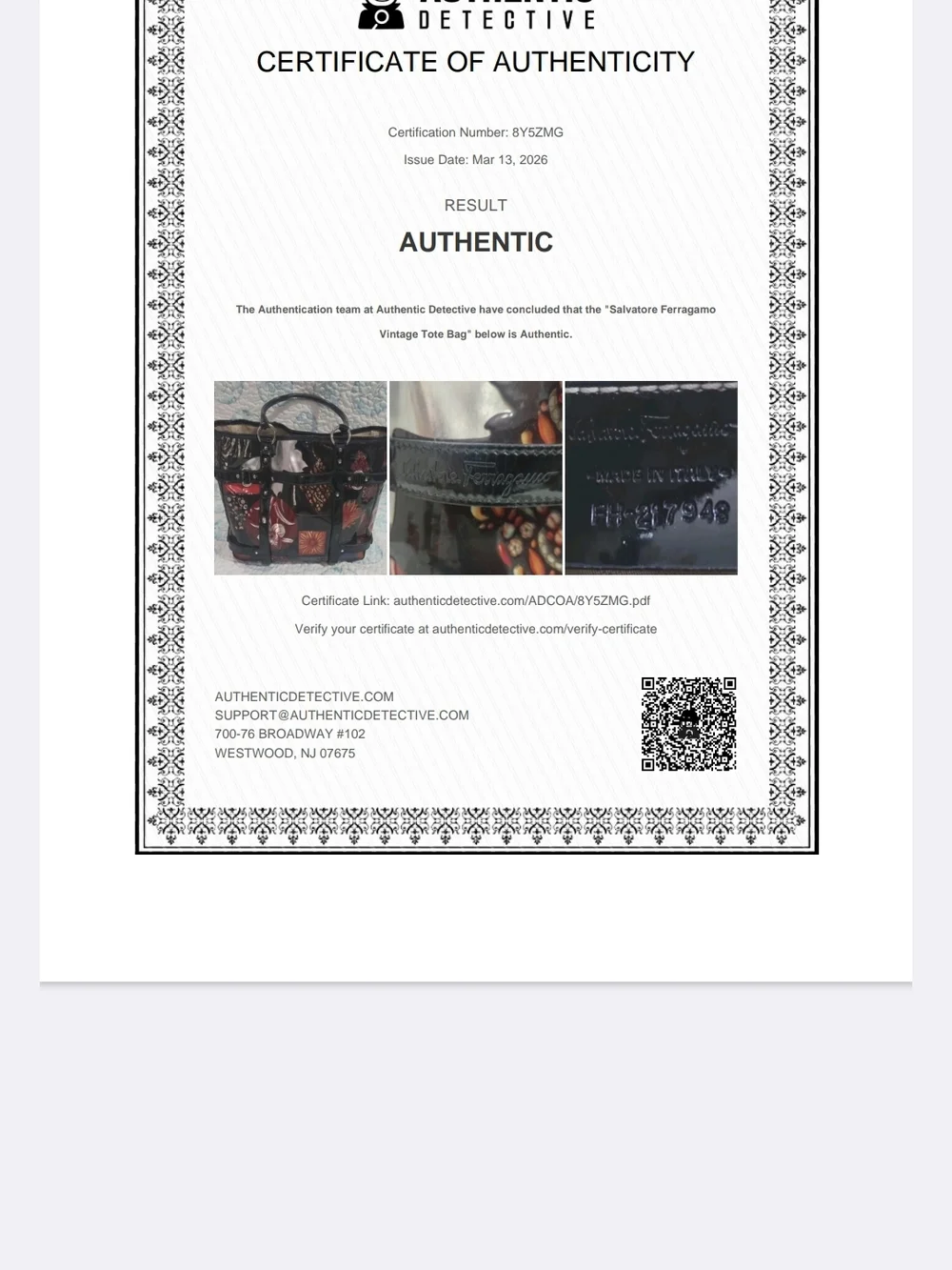 Salvatore Ferragamo Black Patent Floral Patchwork Tote - Picture 7 of 7